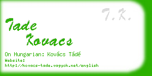 tade kovacs business card