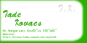 tade kovacs business card